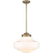 Ingalls 1 Light 16 inch Modern Brass Pendant Ceiling Light in Vintage Milk Glass, Large